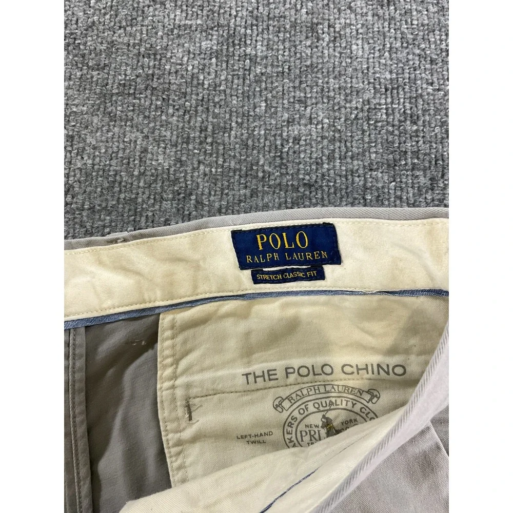 Polo Ralph Lauren Stretch Classic Fit Chino Pants Men's 34x30 Gray Casual
